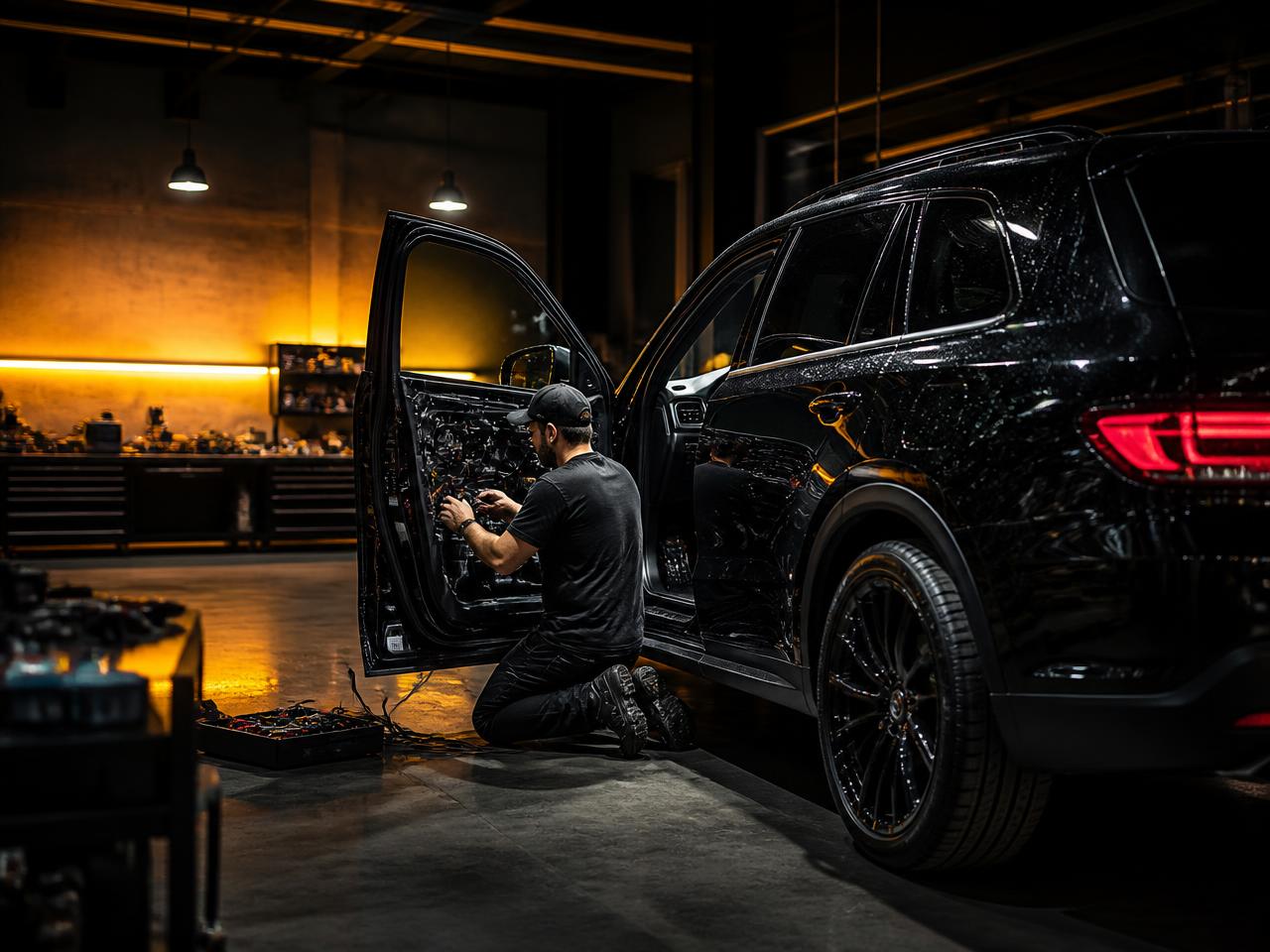 Instalação profissional em oficina automotiva